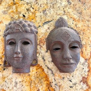 Vintage resin masks, set of 2